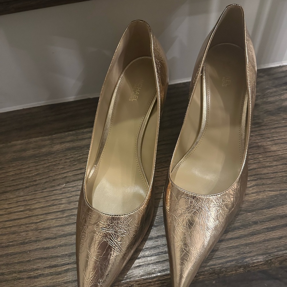 MICHAEL Michael Kors Metallic Gold Heels